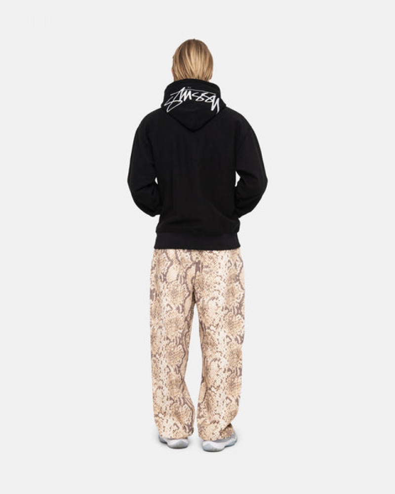 Stussy Back Hood Applique Hoodie Hettegenser Dame Svarte Norge | PFN-1552