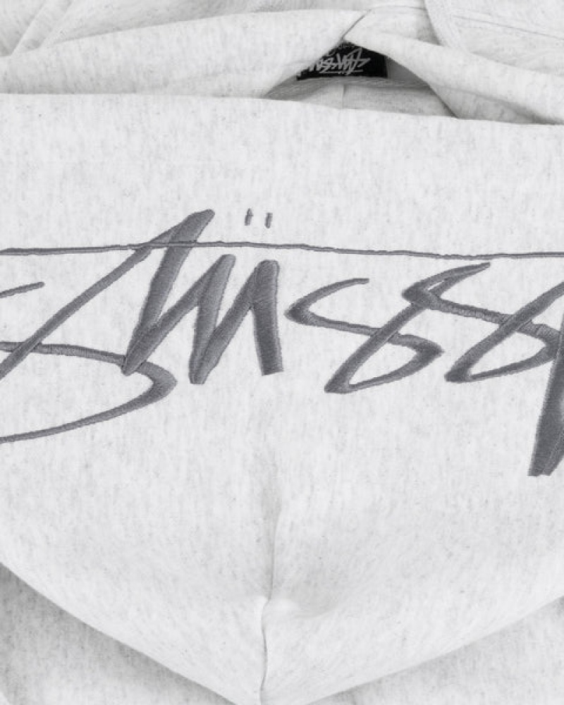 Stussy Back Hood Applique Hoodie Hettegenser Dame Grå Norge | QND-1425