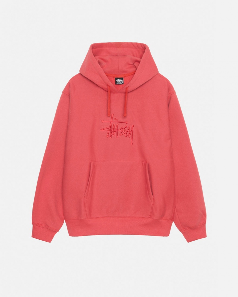 Stussy Basic Applique Hood Gensere Herre Rød Norge | TAT-6691