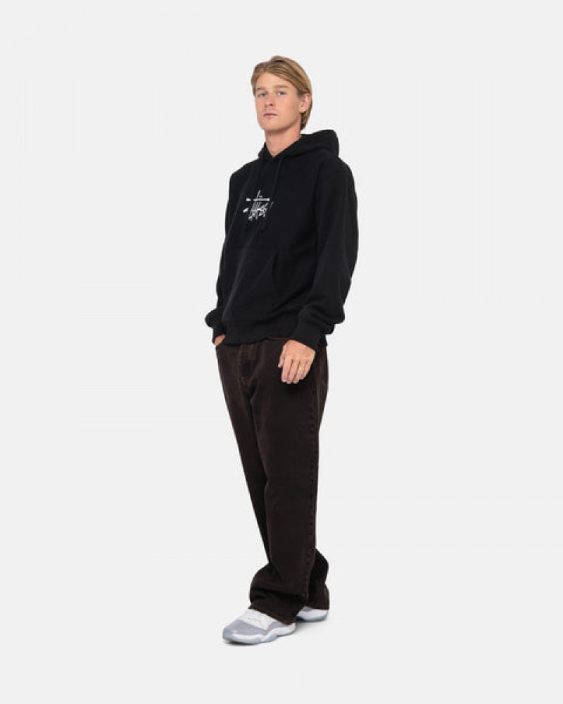 Stussy Basic Applique Hoodie Hettegenser Dame Svarte Norge | QDN-4584