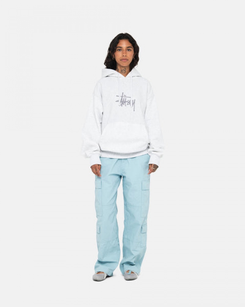 Stussy Basic Applique Hoodie Hettegenser Dame Grå Norge | NJC-8076