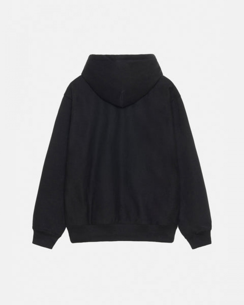 Stussy Basic Applique Hoodie Hettegenser Herre Svarte Norge | GVH-4782