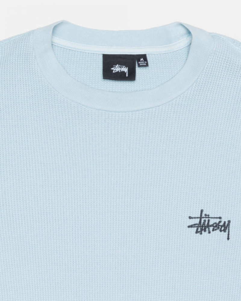 Stussy Basic Stock Ls Thermal Topper Dame Lyse Blå Norge | JNF-4504