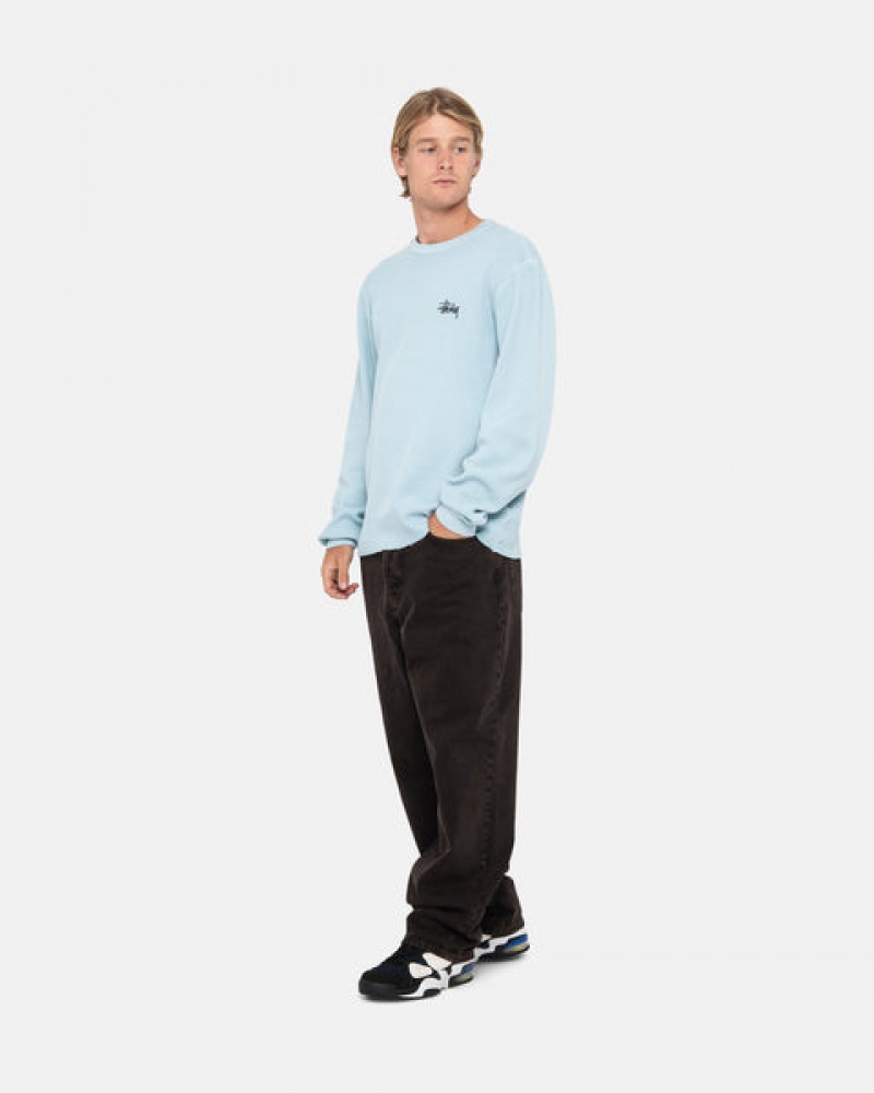 Stussy Basic Stock Ls Thermal Topper Dame Lyse Blå Norge | JNF-4504