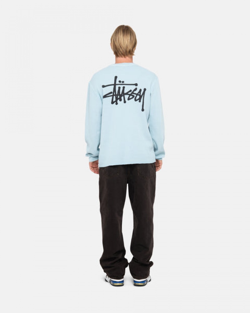 Stussy Basic Stock Ls Thermal Topper Dame Lyse Blå Norge | JNF-4504