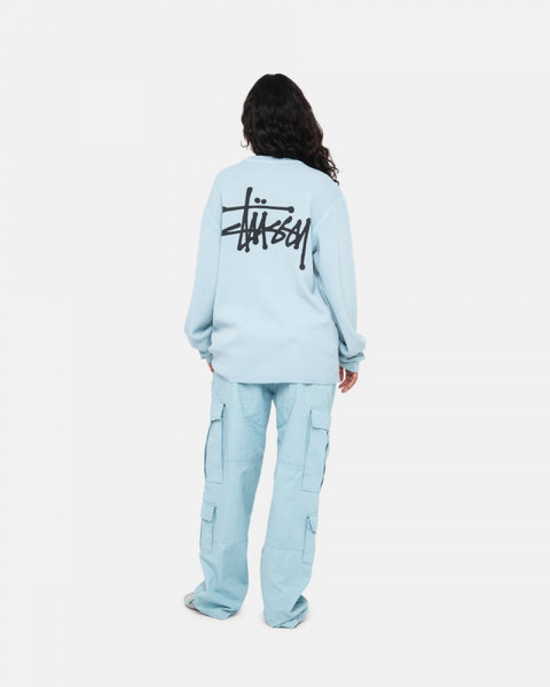 Stussy Basic Stock Ls Thermal Topper Dame Lyse Blå Norge | JNF-4504