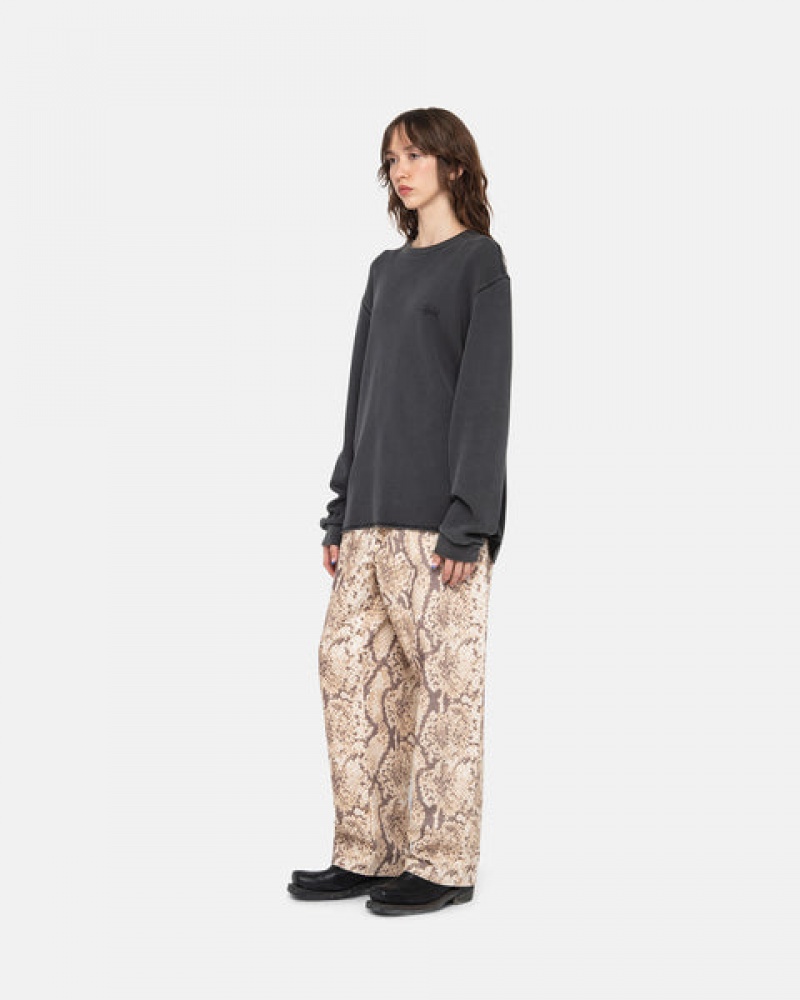 Stussy Basic Stock Ls Thermal Topper Dame Svarte Norge | XQL-0195