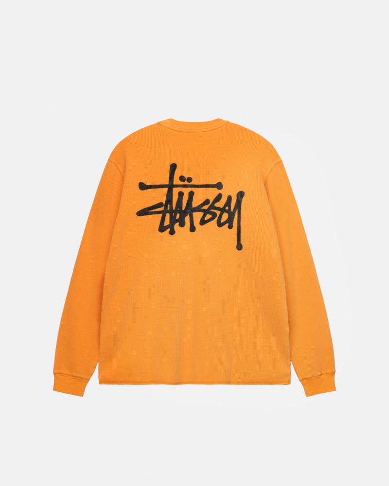 Stussy Basic Stock Ls Thermal Topper Herre Oransje Norge | YQA-5478