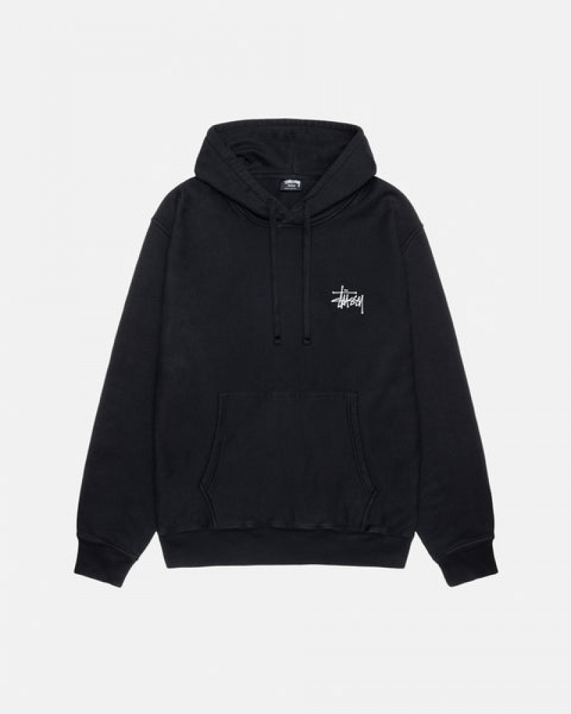 Stussy Basic Stüssy Pigment Dyed Hoodie Gensere Dame Svarte Norge | PNP-5784