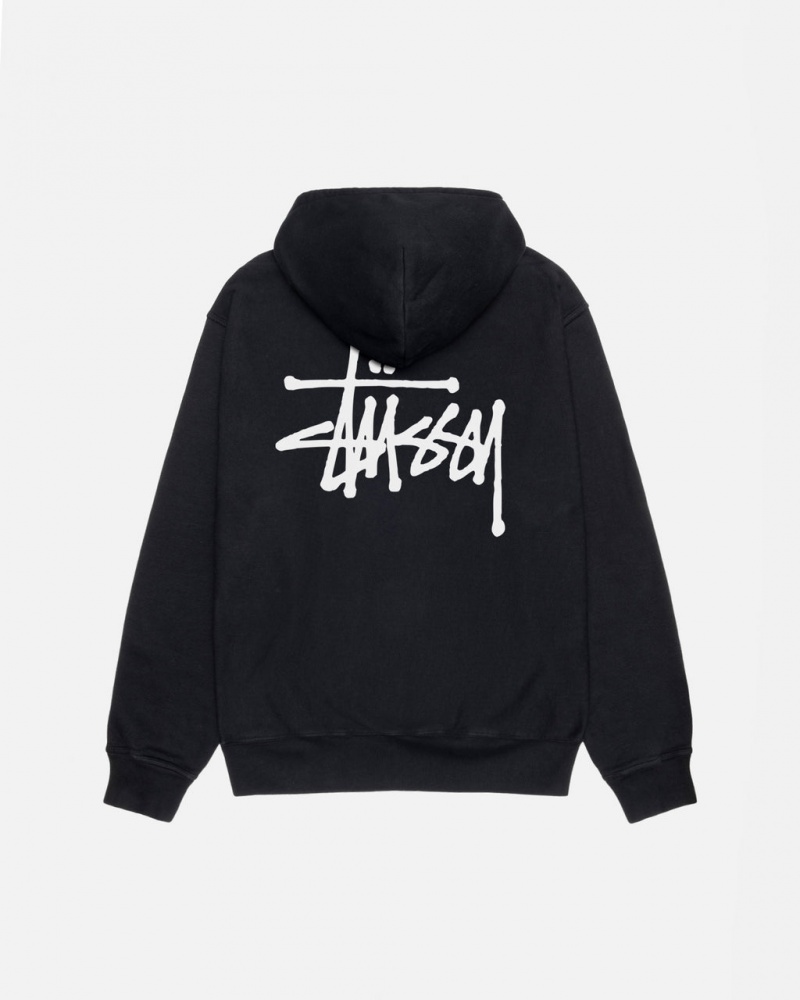 Stussy Basic Stüssy Pigment Dyed Hoodie Gensere Dame Svarte Norge | PNP-5784