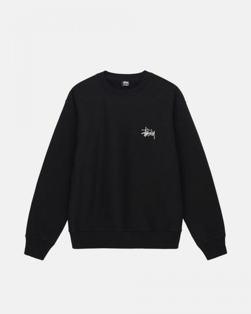 Stussy Basic Stüssy Crew Gensere Herre Svarte Norge | PIR-6752