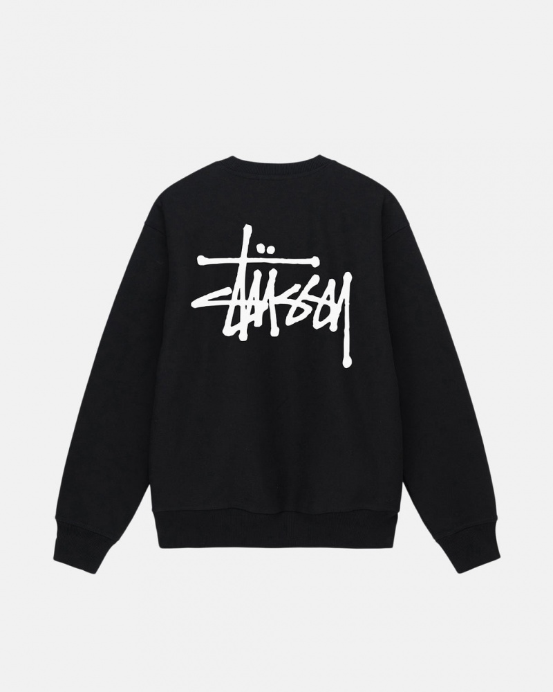 Stussy Basic Stüssy Crew Gensere Herre Svarte Norge | PIR-6752