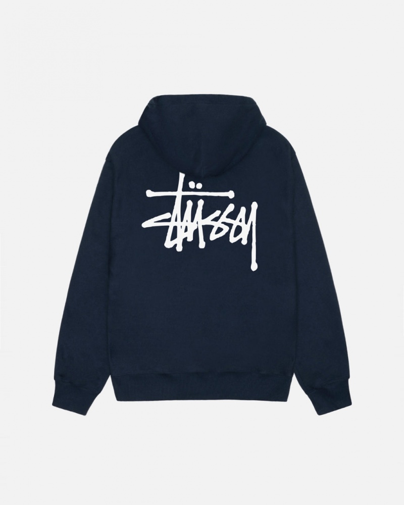 Stussy Basic Stüssy Hoodie Hettegenser Dame Marineblå Norge | ZSE-1024