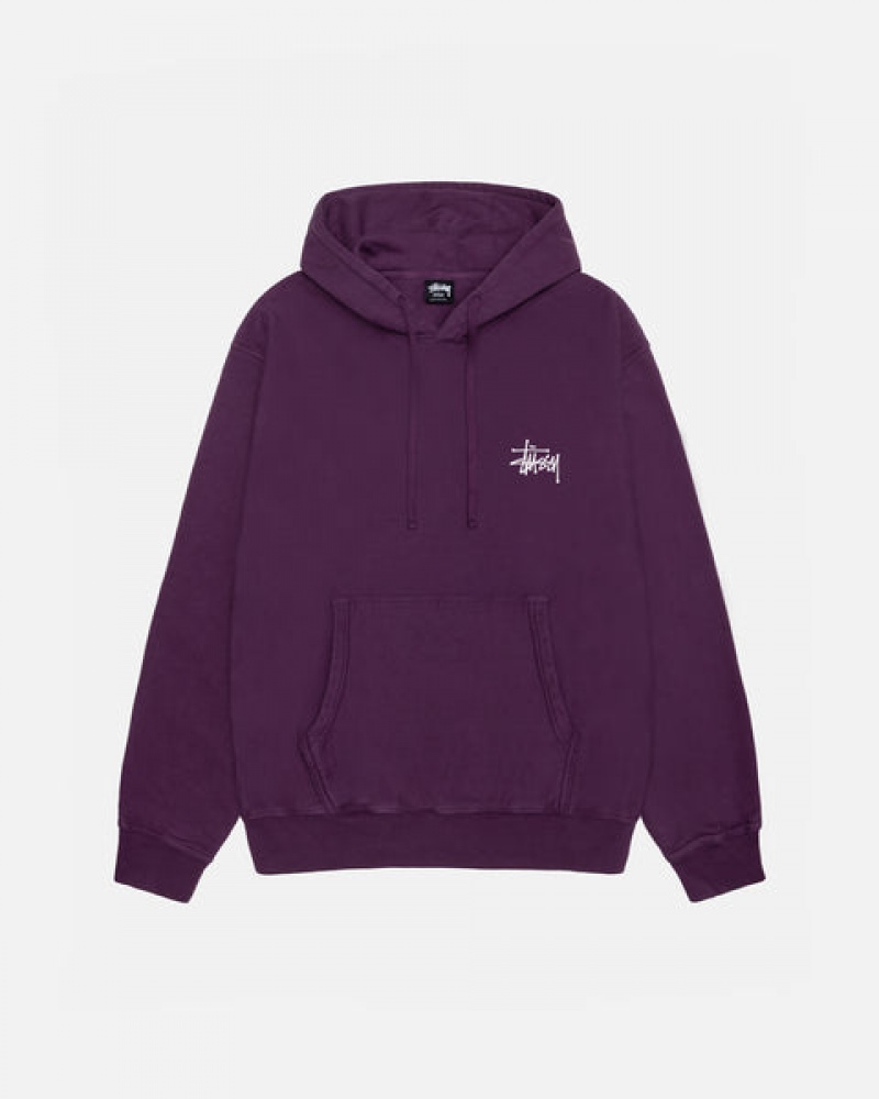 Stussy Basic Stüssy Hoodie Pigment Dyed Hettegenser Dame Lilla Norge | RCL-2290