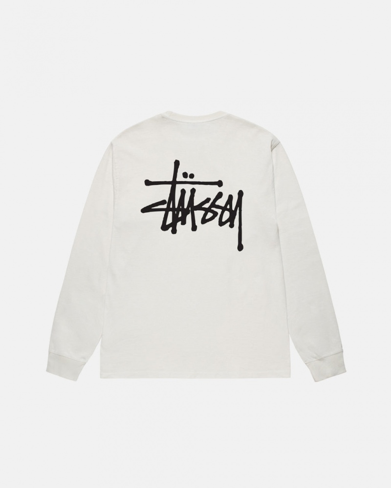 Stussy Basic Stüssy LS Tee Pigment Dyed T Skjorte Herre Beige Norge | WCX-7388