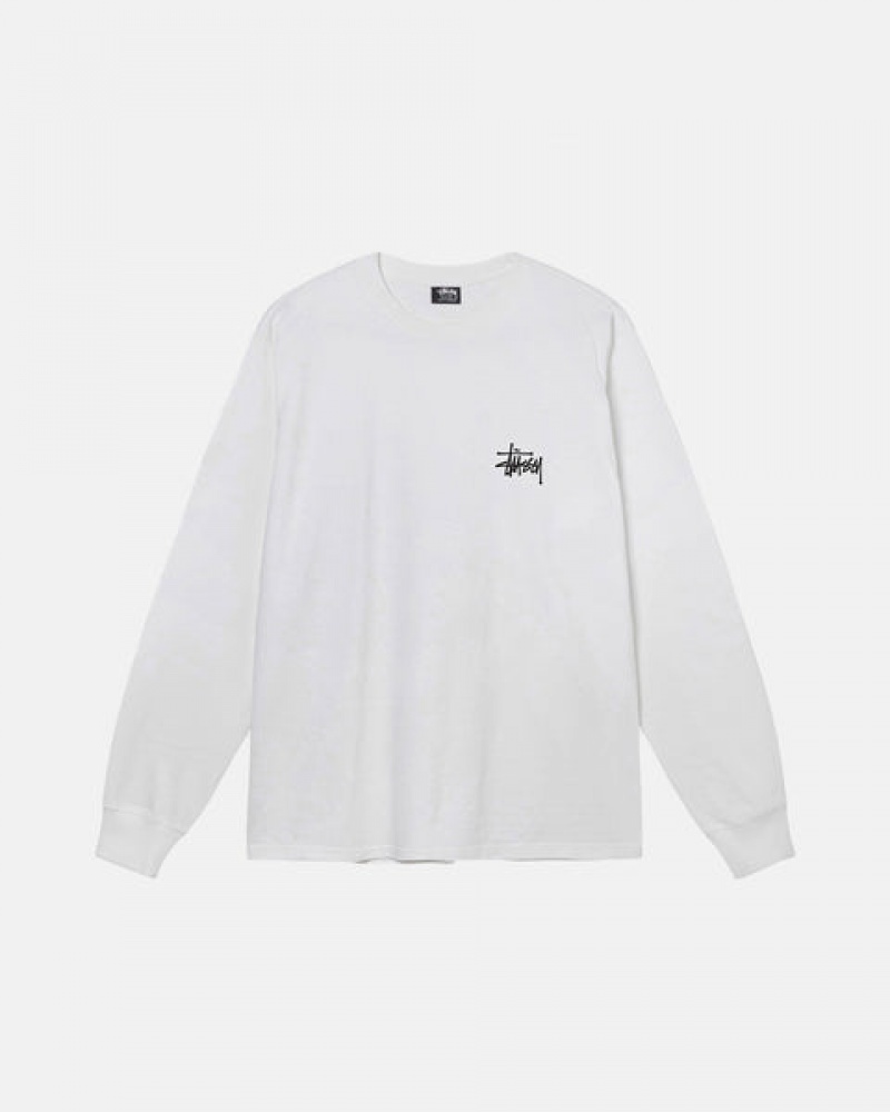 Stussy Basic Stüssy Ls Tee T Skjorte Dame Hvite Norge | IHV-7275