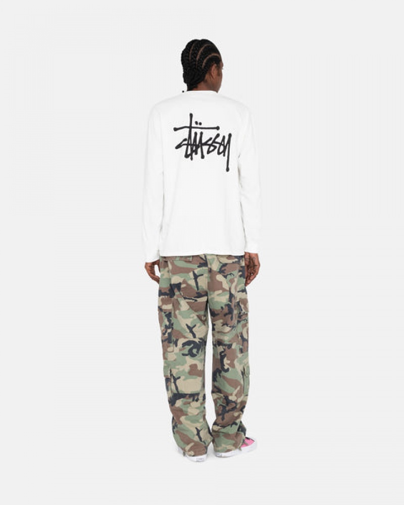 Stussy Basic Stüssy Ls Tee T Skjorte Dame Hvite Norge | IHV-7275