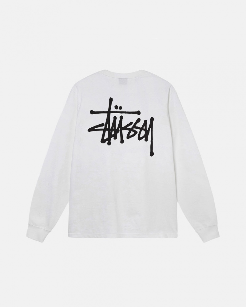 Stussy Basic Stüssy Ls Tee T Skjorte Dame Hvite Norge | IHV-7275