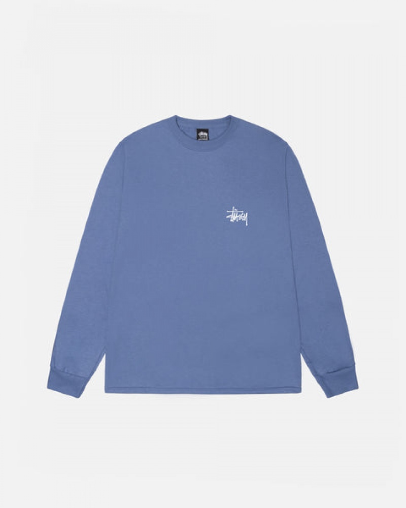 Stussy Basic Stüssy Ls Tee T Skjorte Dame Kongeblå Blå Norge | ASD-8422