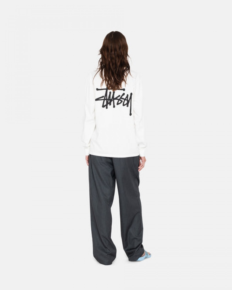 Stussy Basic Stüssy Ls Tee T Skjorte Herre Hvite Norge | LHP-9438