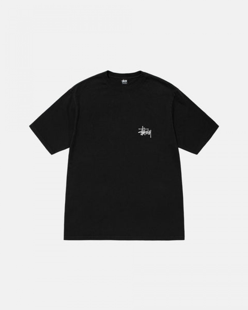 Stussy Basic Stüssy Pigment Dyed Tee T Skjorte Dame Svarte Norge | YCD-1289