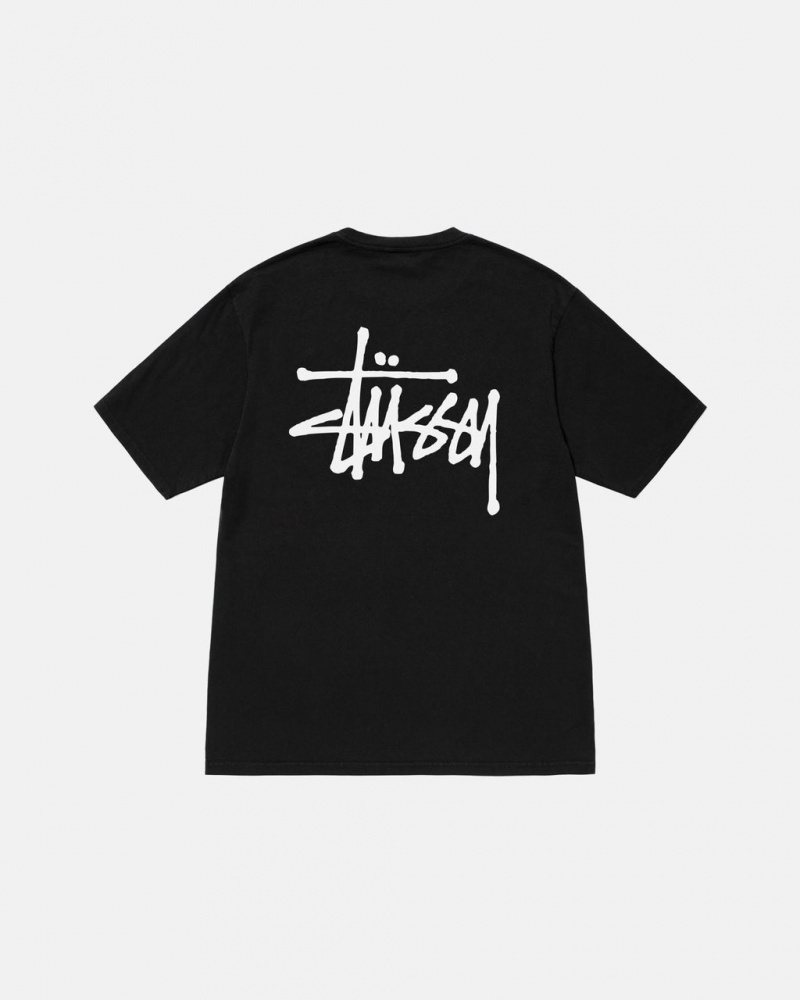 Stussy Basic Stüssy Pigment Dyed Tee T Skjorte Dame Svarte Norge | YCD-1289