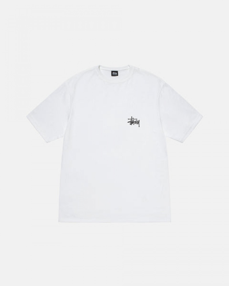 Stussy Basic Stüssy Tee T Skjorte Herre Hvite Norge | WVI-4672