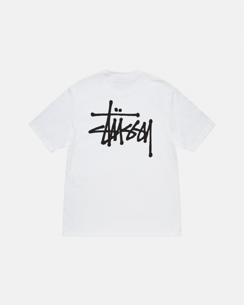 Stussy Basic Stüssy Tee T Skjorte Herre Hvite Norge | WVI-4672