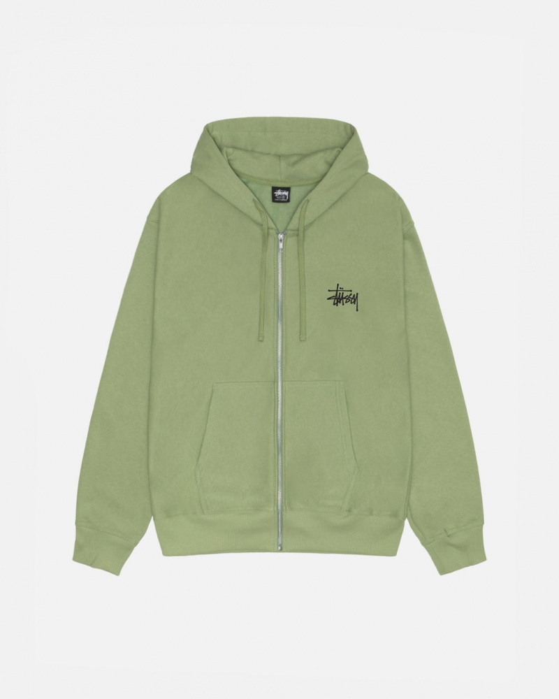 Stussy Basic Stüssy Zip Hood Gensere Dame Grønn Norge | CIK-6443