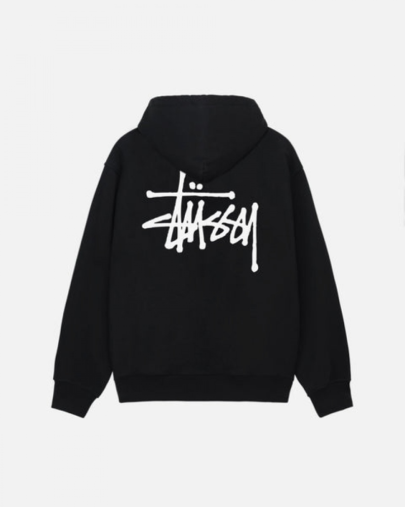 Stussy Basic Stüssy Zip Hoodie Hettegenser Herre Svarte Norge | XCL-4080