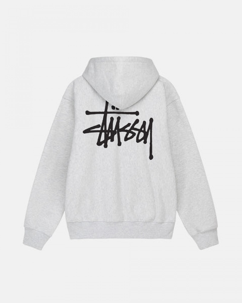 Stussy Basic Stüssy Zip Hoodie Hettegenser Herre Grå Norge | LOM-5711