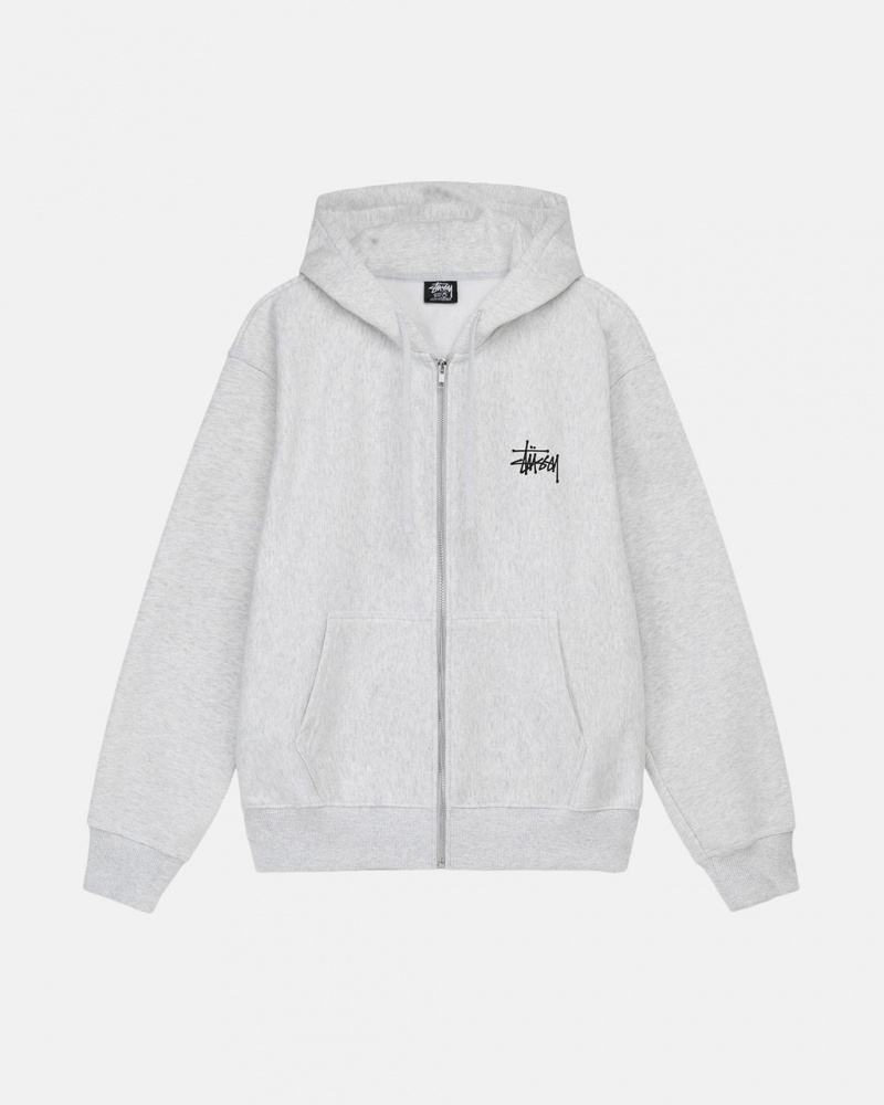 Stussy Basic Stüssy Zip Hoodie Hettegenser Herre Grå Norge | LOM-5711