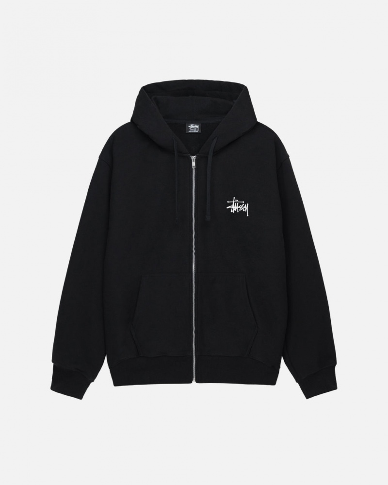 Stussy Basic Stüssy Zip Hoodie Hettegenser Dame Svarte Norge | GUX-2911