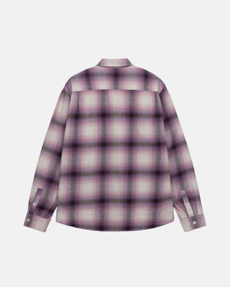 Stussy Bay Plaid Shirt Skjorte Dame Burgunder Norge | TSL-8993