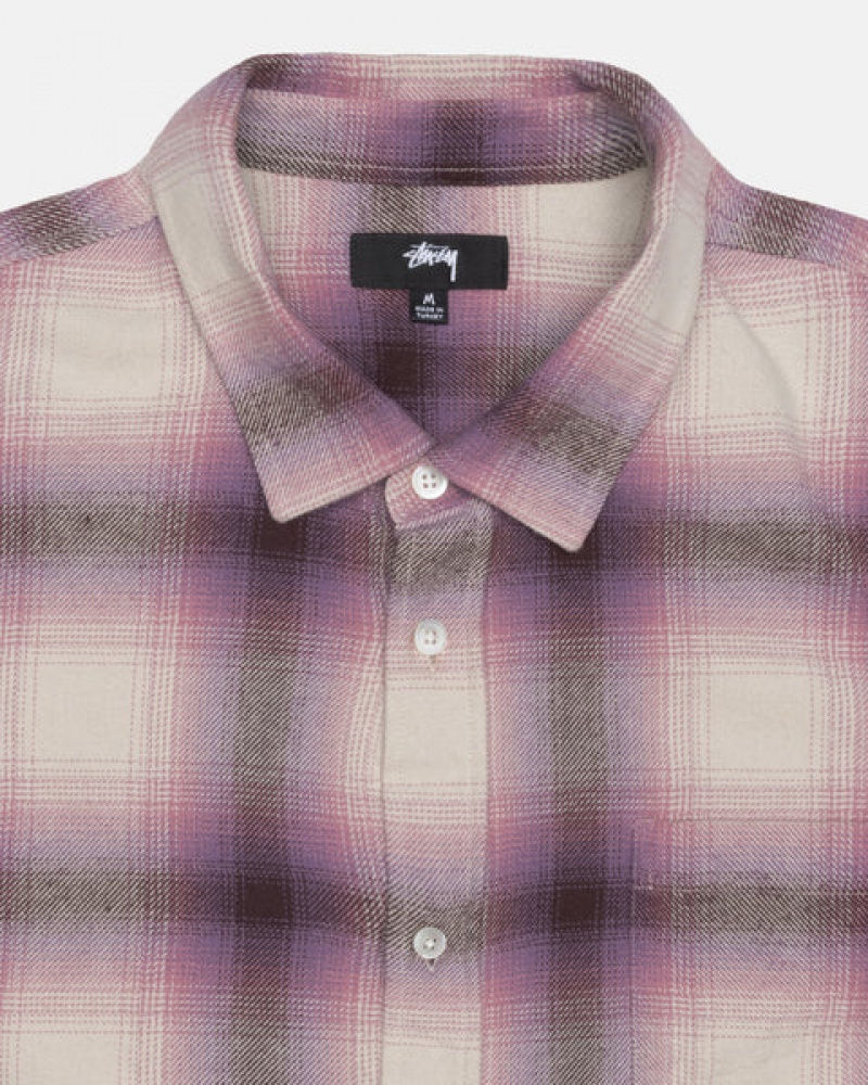 Stussy Bay Plaid Shirt Skjorte Dame Burgunder Norge | TSL-8993