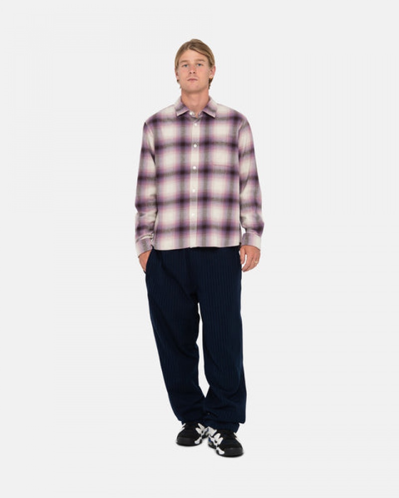 Stussy Bay Plaid Shirt Skjorte Dame Burgunder Norge | TSL-8993