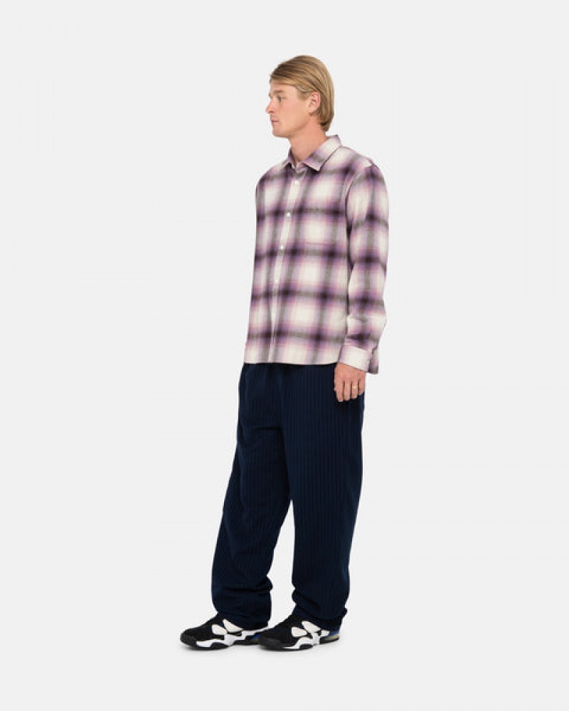 Stussy Bay Plaid Shirt Skjorte Dame Burgunder Norge | TSL-8993