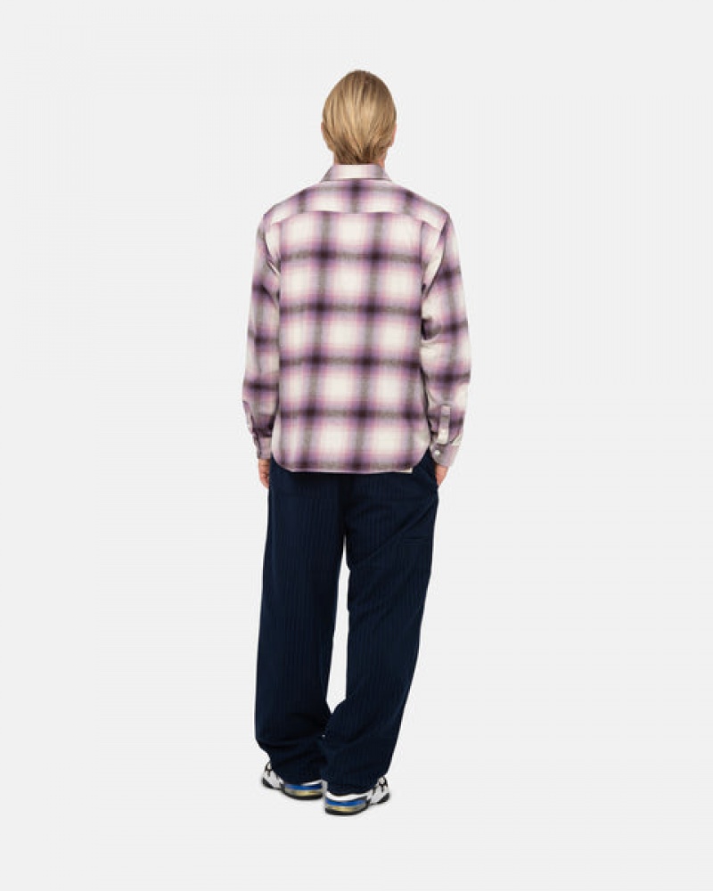 Stussy Bay Plaid Shirt Skjorte Dame Burgunder Norge | TSL-8993