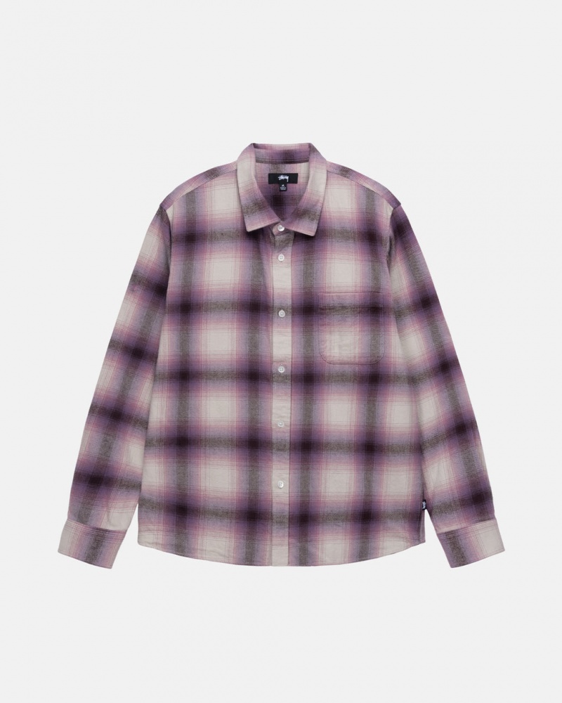 Stussy Bay Plaid Shirt Skjorte Dame Burgunder Norge | TSL-8993