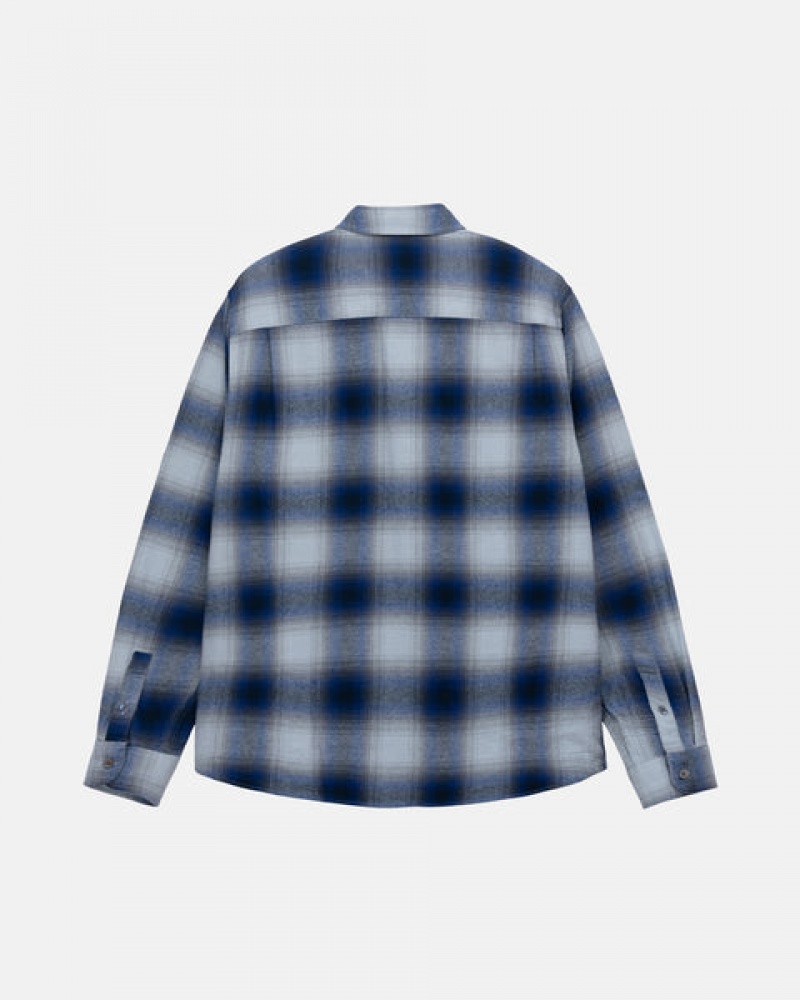 Stussy Bay Plaid Shirt Skjorte Dame Marineblå Norge | ABT-7060