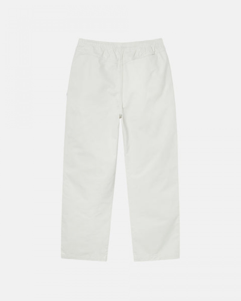 Stussy Beach Pant Brushed Bomull Bukse Dame Beige Norge | USC-3726