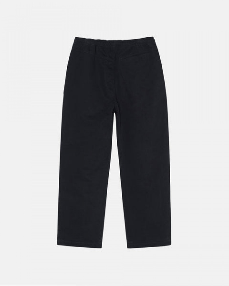 Stussy Beach Pant Brushed Bomull Bukse Dame Svarte Norge | IAU-8758