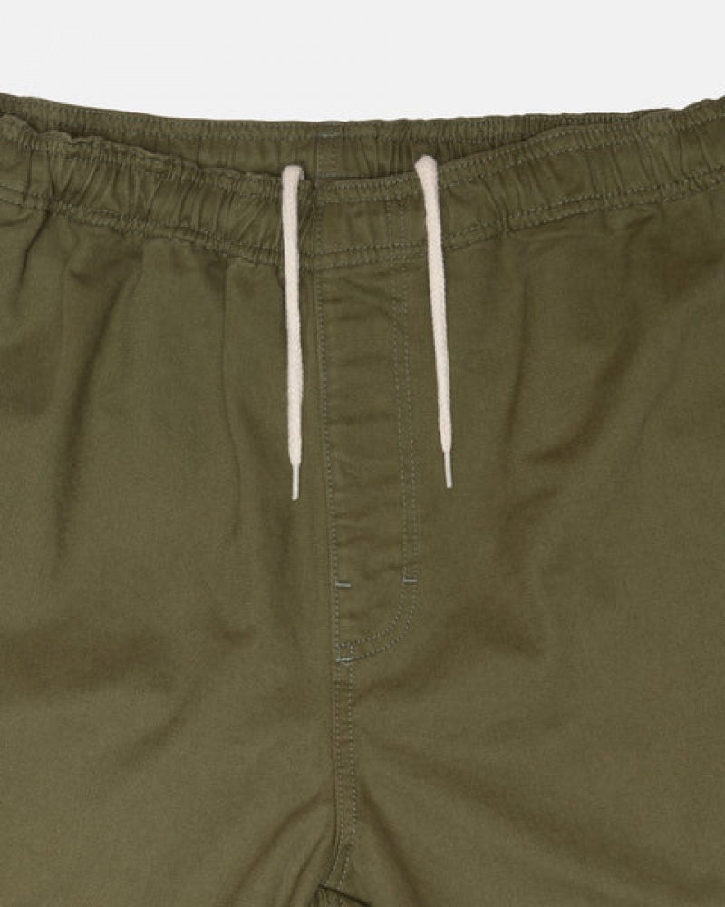 Stussy Beach Pant Brushed Bomull Bukse Dame Olivengrønne Norge | YWE-7480