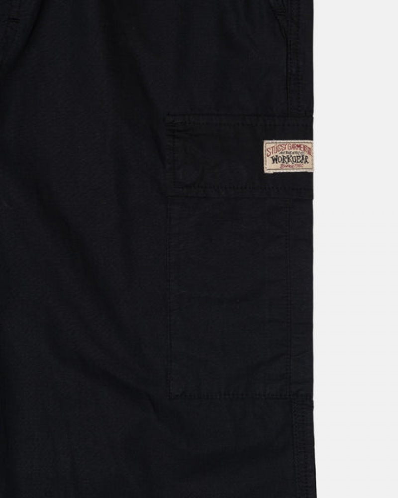 Stussy Beach Pant Ripstop Cargo Bukse Dame Svarte Norge | GAC-2901