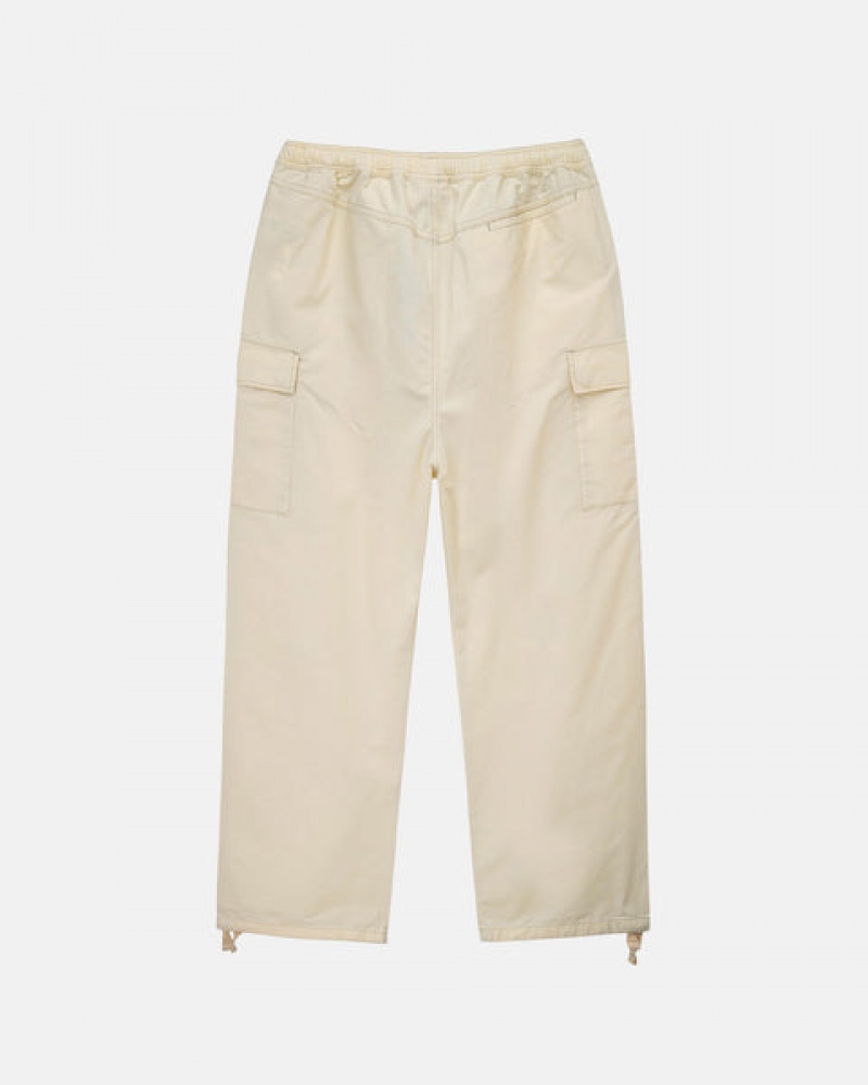 Stussy Beach Pant Ripstop Cargo Bukse Dame Pisket Krem Norge | QHO-0336