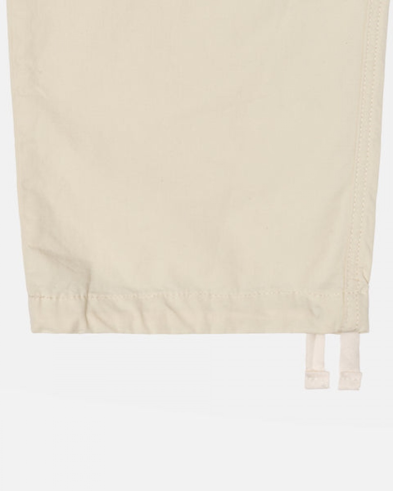 Stussy Beach Pant Ripstop Cargo Bukse Dame Pisket Krem Norge | QHO-0336