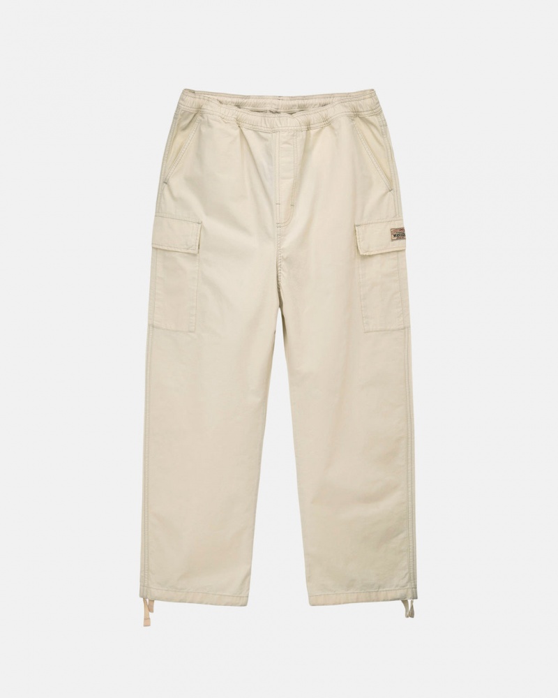 Stussy Beach Pant Ripstop Cargo Bukse Dame Pisket Krem Norge | QHO-0336