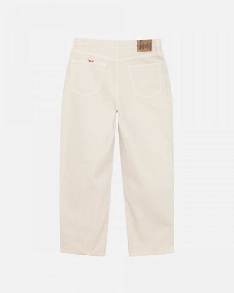 Stussy Big Ol' Jean Washed Canvas Bukse Dame Beige Norge | AGA-0988