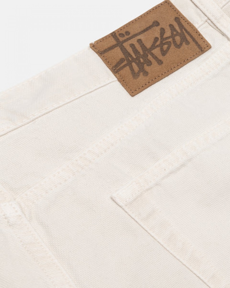 Stussy Big Ol' Jean Washed Canvas Bukse Dame Beige Norge | AGA-0988