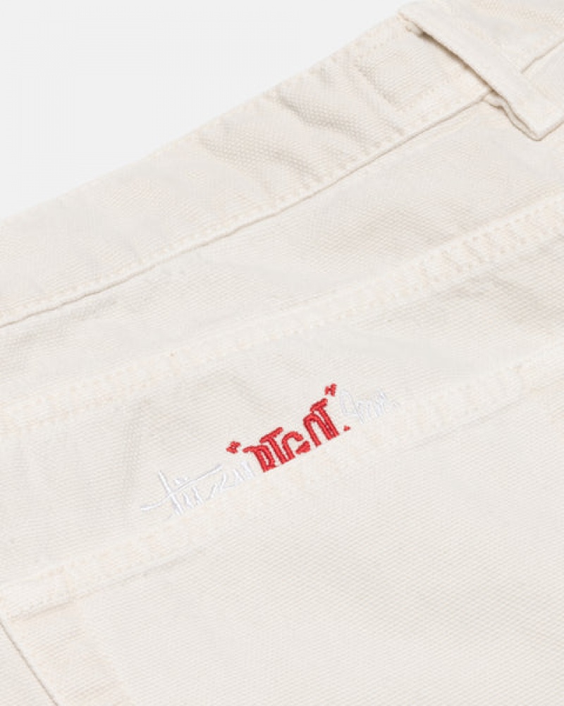 Stussy Big Ol' Jean Washed Canvas Bukse Dame Beige Norge | AGA-0988